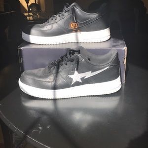 Custom bape Air Force 1 with Louis Vuitton leather